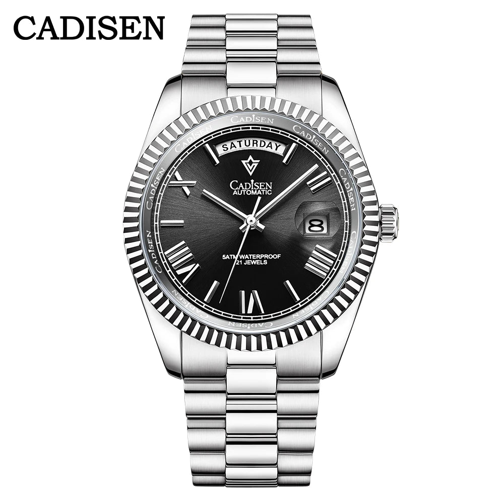 NEW 2025 CADISEN Men's Mechanical Watches Luxury Meteorite Dial Automatic Watch For Men Week 100M Japan MIYOTA 8285 Clock Man