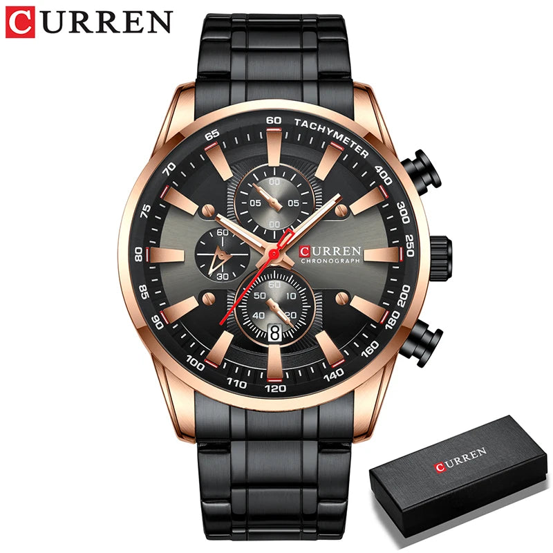 CURREN New Mens Watches Quartz Business Waterproof Watch Man Watches Top Brand Luxury WristWatch Men Chronograph Reloj Hombre
