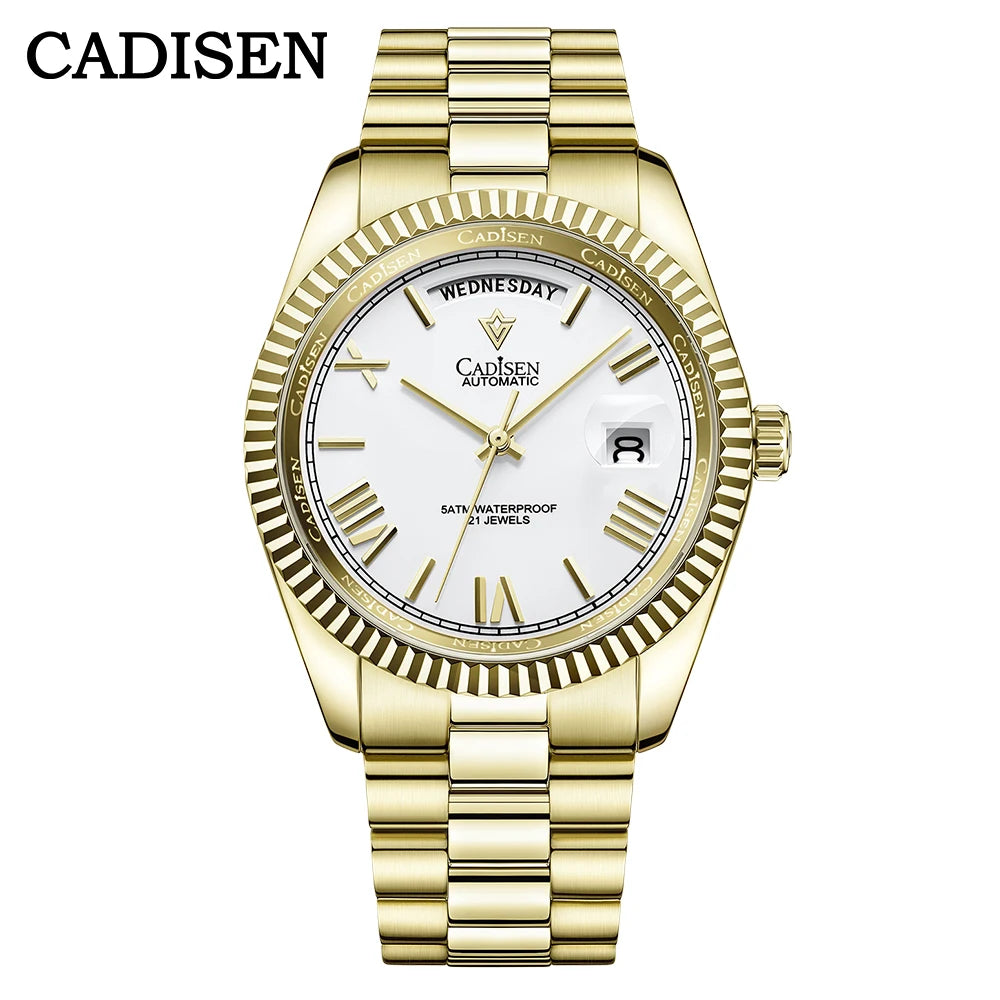 NEW 2025 CADISEN Men's Mechanical Watches Luxury Meteorite Dial Automatic Watch For Men Week 100M Japan MIYOTA 8285 Clock Man
