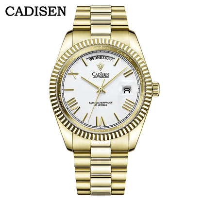 NEW 2025 CADISEN Men's Mechanical Watches Luxury Meteorite Dial Automatic Watch For Men Week 100M Japan MIYOTA 8285 Clock Man