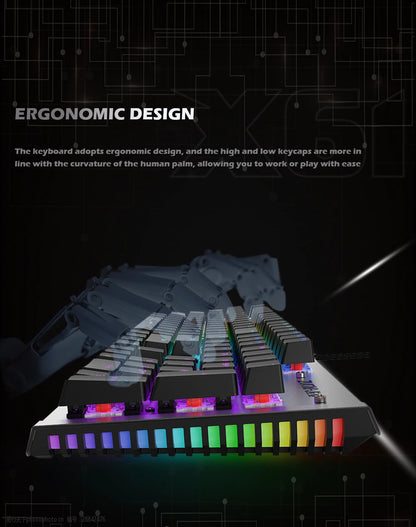 Mechanical Keyboard Wired Gaming Keyboard RGB Mix Backlit 87 104 Anti-ghosting Blue Red Switch For Game Laptop PC Russian US