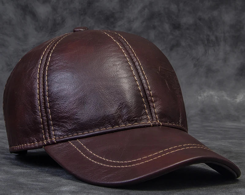 Męskie czapki z daszkiem z prawdziwej skóry bydlęcej, 56–60 cm, czarne/brązowe, z nadrukiem orła, dla mężczyzn, styl casualowy, uliczny, dla dziewczyny, czapki typu „dad hat”