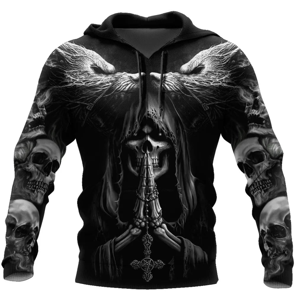 Autumn Fashion Hoodies Fenrir Wolf Skull Tattoo 3D All Over Printed Mens Sweatshirt Unisex Zip Pullover Casual Jacket DW0364