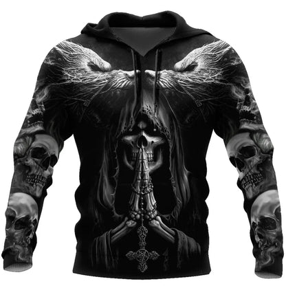 Autumn Fashion Hoodies Fenrir Wolf Skull Tattoo 3D All Over Printed Mens Sweatshirt Unisex Zip Pullover Casual Jacket DW0364