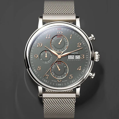 Luxury Brand Switzerland LOBINNI Ewiger Kalender Automatische mechanische Herrenuhr Saphirglas Multifunktionsuhr L13019-8