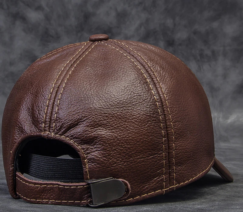 Męskie czapki z daszkiem z prawdziwej skóry bydlęcej, 56–60 cm, czarne/brązowe, z nadrukiem orła, dla mężczyzn, styl casualowy, uliczny, dla dziewczyny, czapki typu „dad hat”