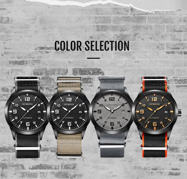 OCHSTIN Men Automatic Mechanical Watch Luxury Casual Dress Military Outdoor Sports Army Mens Wristwatches Waterproof Male Clock