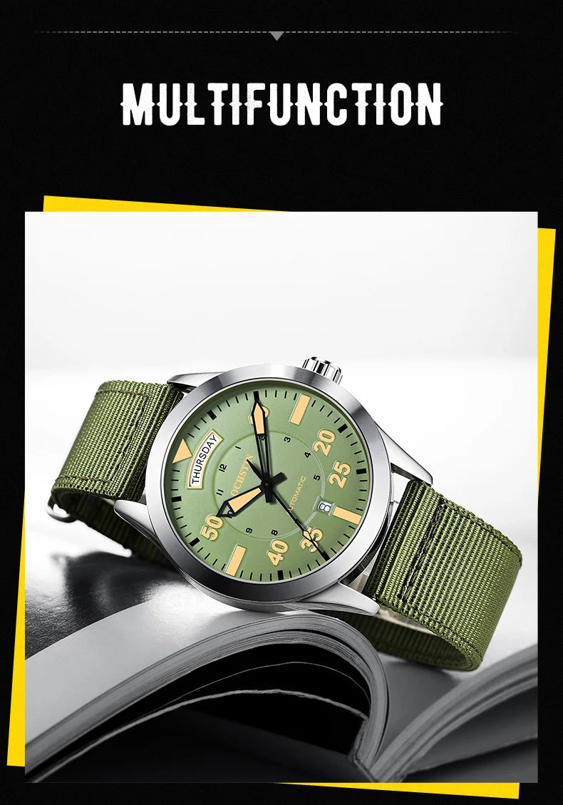 Pilot Men's Watches OCHSTIN Automatic Mechanical Men Watch Military Outdoor Waterproof Wristwatch Date Week Dial Gift For Male