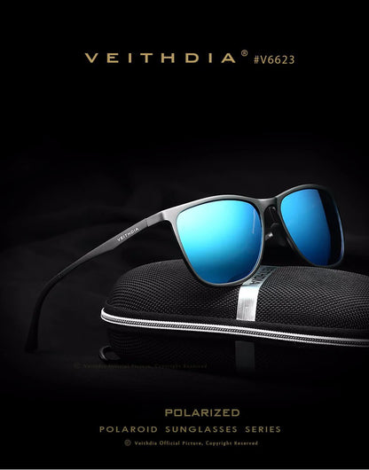 VEITHDIA Fashion Vintage Men's Sunglasses Polarized UV400 Lens Glasses Aluminum Magnesium Eyeglasses Eyewear Accessories 6623