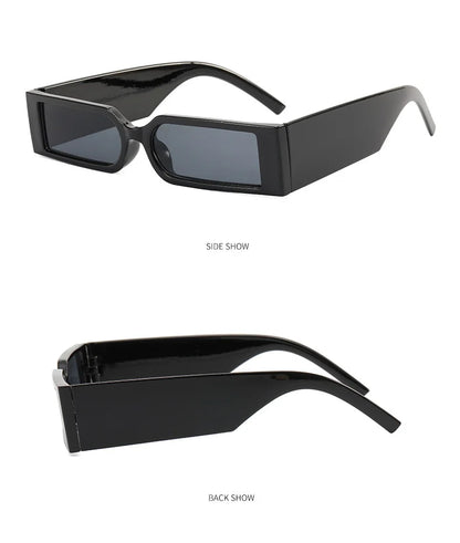 Rectangle Fashion Sunglasses Man Hip Hop Vintage Designer Black Shades Sun Glasses Small Frame Personality Oculos De Sol