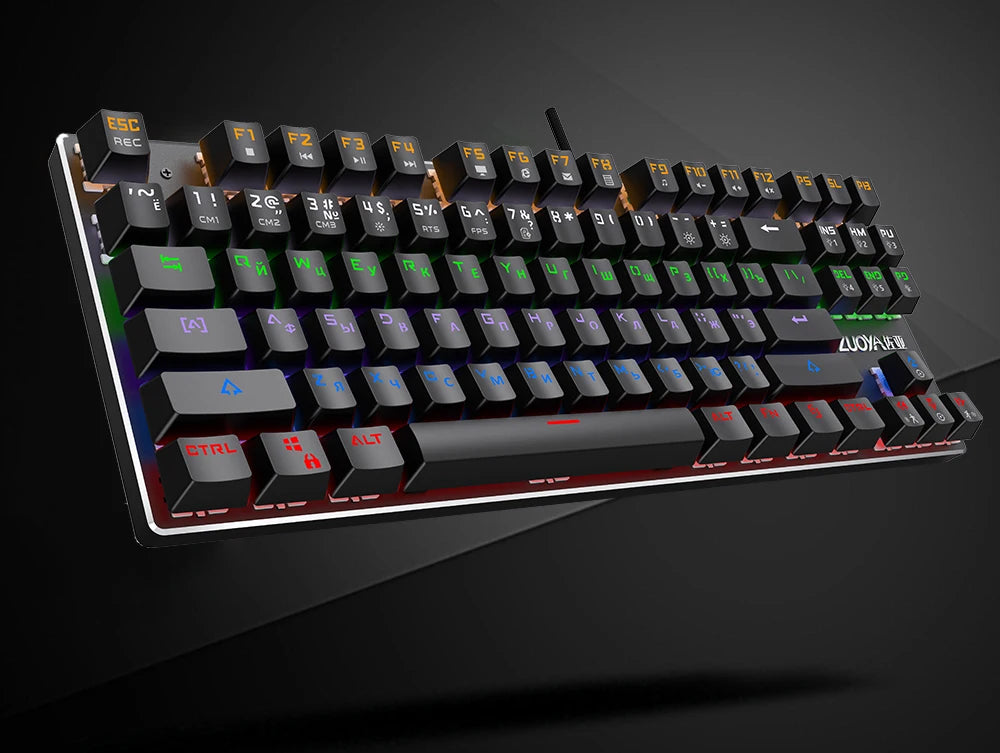 Mechanical Keyboard Wired Gaming Keyboard RGB Mix Backlit 87 104 Anti-ghosting Blue Red Switch For Game Laptop PC Russian US