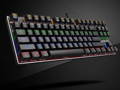 Mechanical Keyboard Wired Gaming Keyboard RGB Mix Backlit 87 104 Anti-ghosting Blue Red Switch For Game Laptop PC Russian US