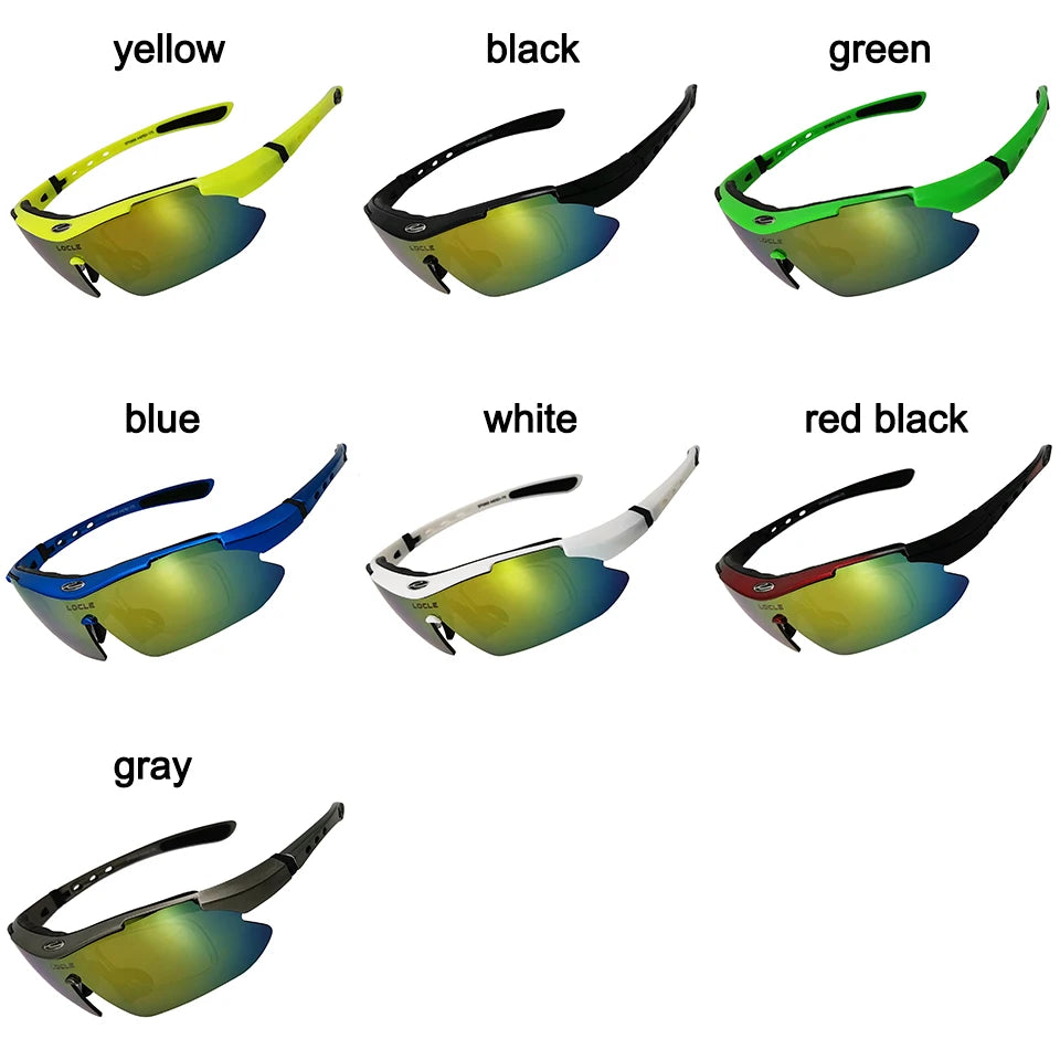 LOCLE Cycling Glasses UV400 Polarized Cycling Sunglasses Men Road MTB Bike Bicycle Glasses Fishing Riding Goggle Cycling Eyewear
