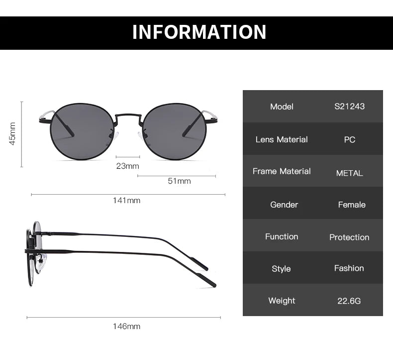 Fashion Round Vintage Sunglasses Women Men Gradient Sun Glasses For Female Retro Alloy Eyeglasses Gafas De Sol Shades