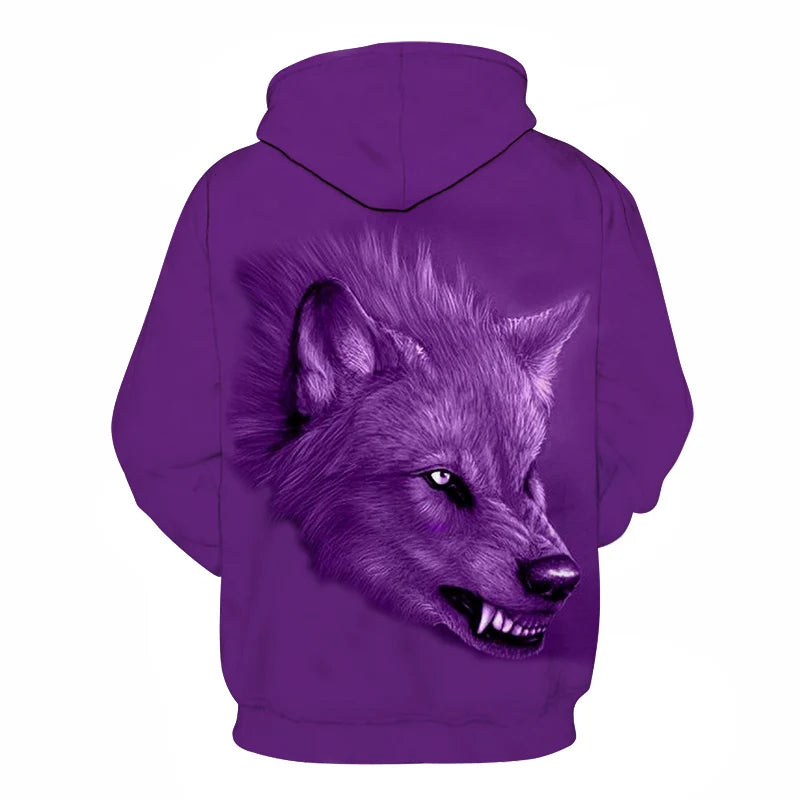 Cool Space Galaxy Wolf Hoodie Hoodies Men Bright Wolf Fashion Handsome Wolf Hoddies Spring Autumn Pullovers Sweatshirts Sweat