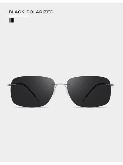 CAPONI Square Sun Glasses For Men Photochromic Polarized Rimless Sunglasses Classic Design High Quality Eyewear UV400 BS7467