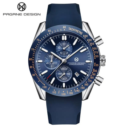 PAGANI DESIGN New 45mm Men Quartz Watch Rubber Belt Men's Luxury Watch Fashion Casual Sports Male Clock Relogio Maasculino