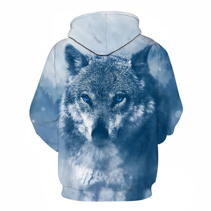 Cool Space Galaxy Wolf Hoodie Hoodies Men Bright Wolf Fashion Handsome Wolf Hoddies Spring Autumn Pullovers Sweatshirts Sweat