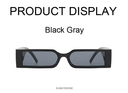 Rectangle Fashion Sunglasses Man Hip Hop Vintage Designer Black Shades Sun Glasses Small Frame Personality Oculos De Sol