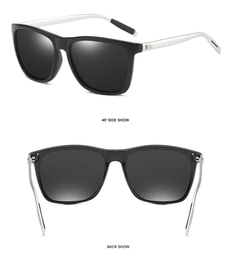 Classic Square Polarized Sunglasses Men High Quality Metal Sun Glasses Male Fashion Outdoor Anti Glare Driving Shades