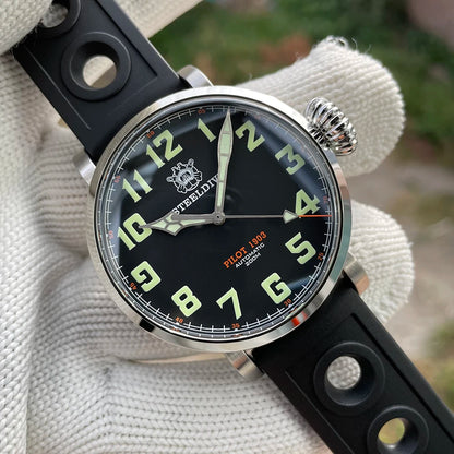 STEELDIVE SD1903 Big 46.5mm Steel Case C3 Luminous 200M Waterproof Sapphire Glass with AR Coating NH35 Mechanical Men Watches