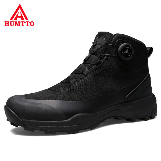 HUMTTO Scarpe da trekking impermeabili, stivaletti da montagna neri, sneakers da campeggio da uomo, scarpe tattiche sportive di sicurezza per arrampicata