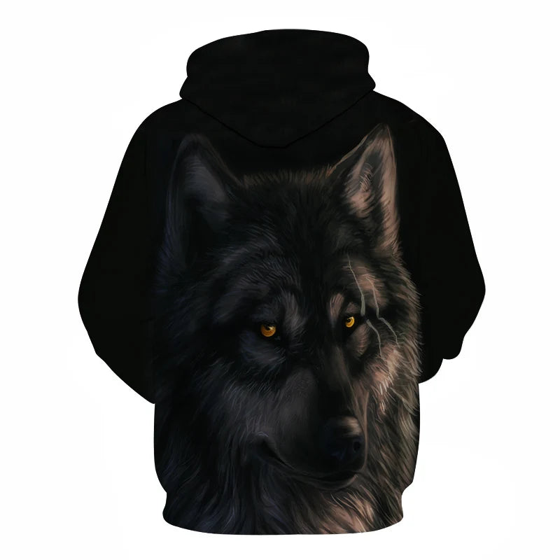 Cool Space Galaxy Wolf Hoodie Hoodies Men Bright Wolf Fashion Handsome Wolf Hoddies Spring Autumn Pullovers Sweatshirts Sweat