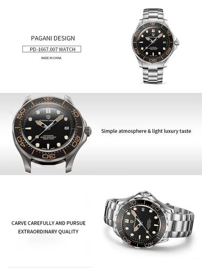 2025 New PAGANI DESIGN Men's Watches Luxury Automatic Watch For Men NH35A Mechanical Wrist watch Men AR Sapphire crystal Clock