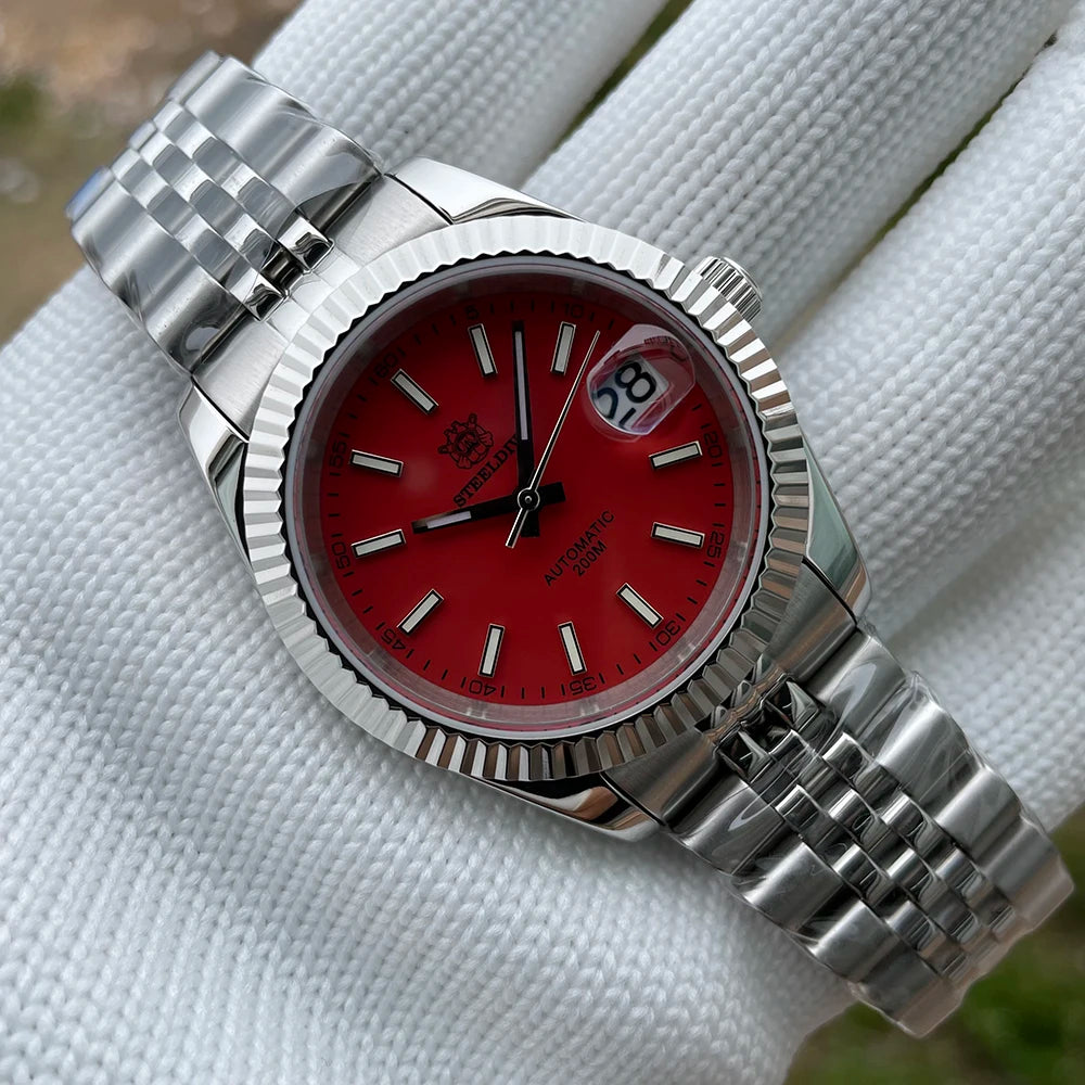 STEELDIVE Turquoise SD1933 Water Ghost Watch 200m Waterproof Sapphire Date NH35 Automatic mechanical Watch with Bracelet