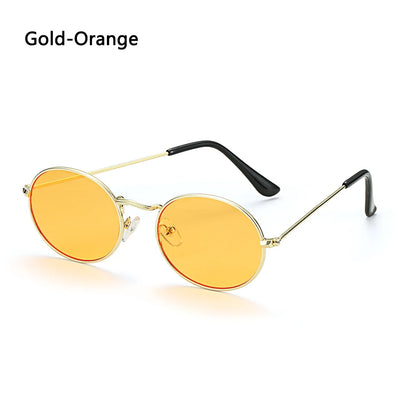 Women Female Oval Sunglasses Eyewear Driver Goggles Gold Small Retro Vintage Sexy Round Sunglasses Frame Cycling Accessories