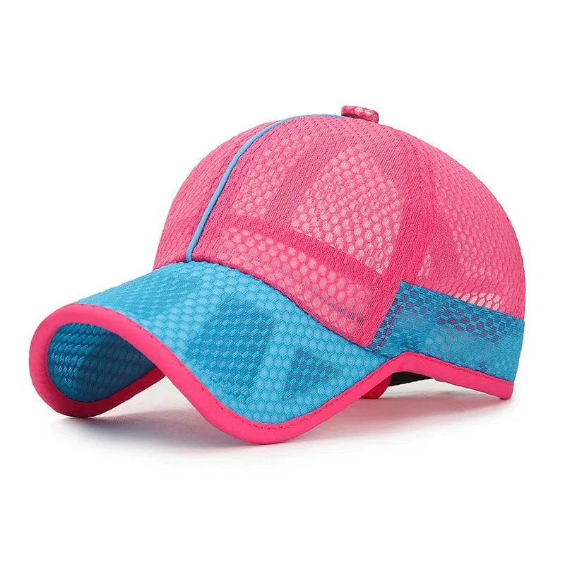 New Summer Children Kids Cute Baseball Cap Solid Breathable Snapback Hat Outdoor Cool Mesh Boy Girl Sun Cap Hat