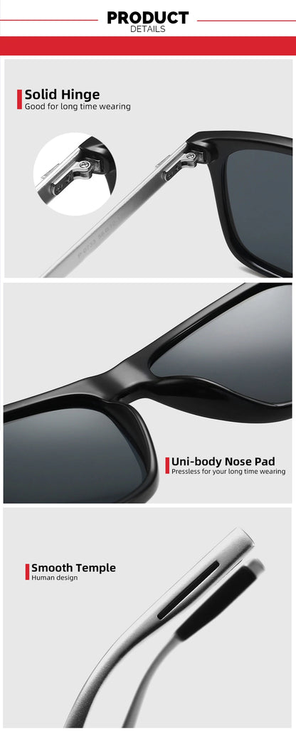 VIVIBEE Luxury Square Polarized Sunglasses Men Driving Blue Mirror Lens Classic Unisex Sun Glasses 2026 Trends Women Shades