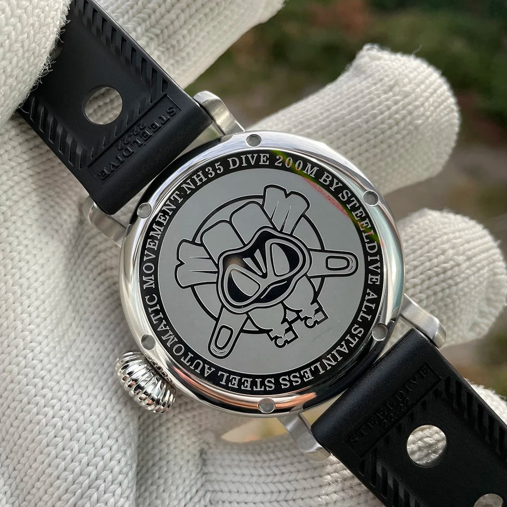 STEELDIVE SD1903 Big 46.5mm Steel Case C3 Luminous 200M Waterproof Sapphire Glass with AR Coating NH35 Mechanical Men Watches