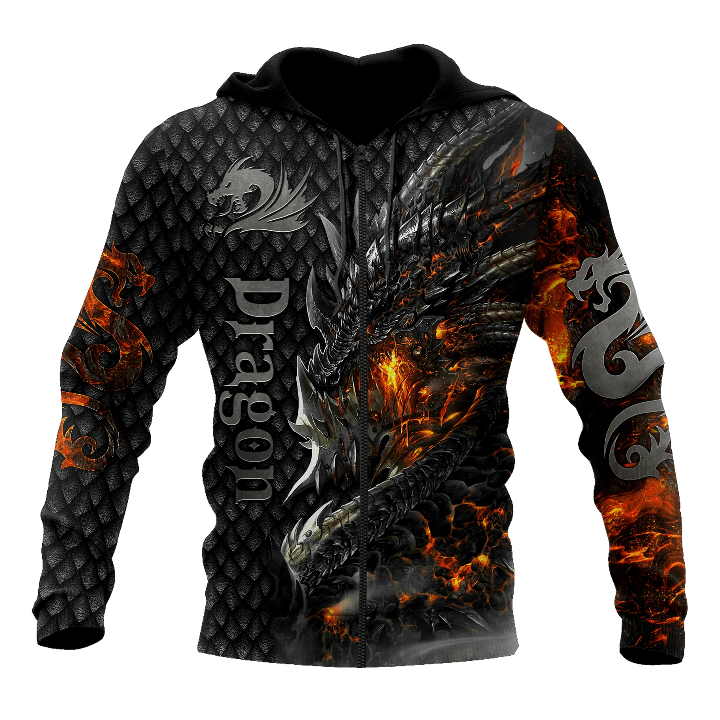 Piękna bluza z kapturem unisex z ognistym smokiem 3D i nadrukiem na całej powierzchni, męska bluza streetwear na jesień, casualowa kurtka dresowa KJ749