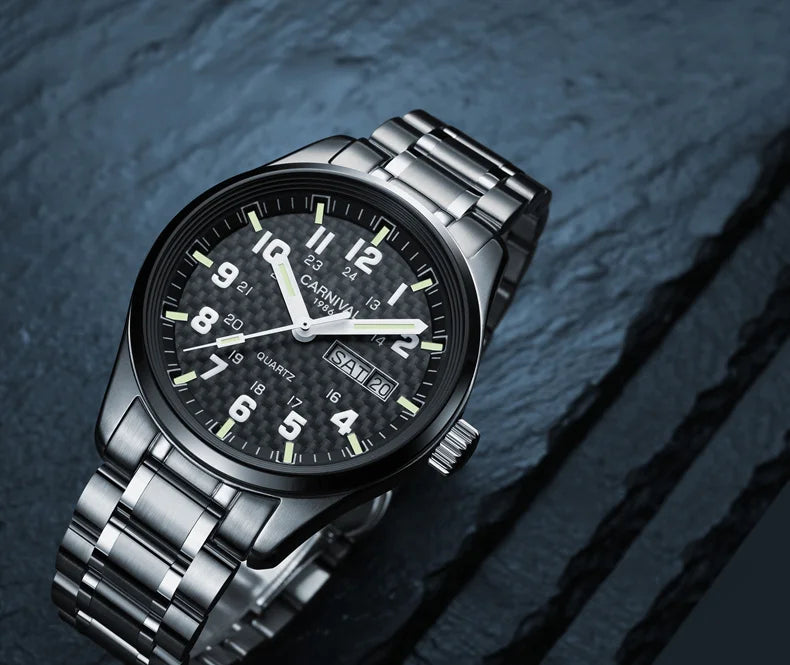 Switzerland Carnival luminous calendar military Quartz watch for men luxury brand watches waterproof clock relogio erkek saati
