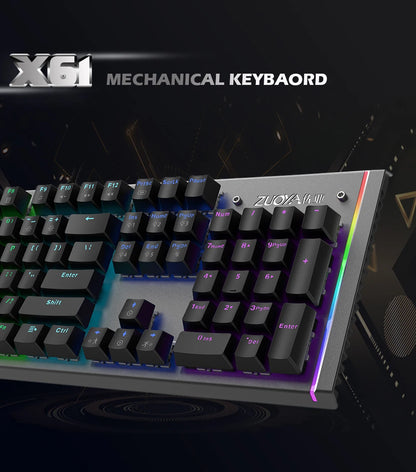 Mechanical Keyboard Wired Gaming Keyboard RGB Mix Backlit 87 104 Anti-ghosting Blue Red Switch For Game Laptop PC Russian US