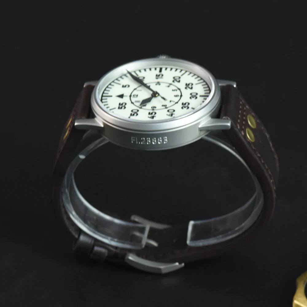 Hruodland Pilot Men's Automatic Mechanical Watch Pt5000 Sapphire Luminous C3 Stainless Steel Waterproof 10Bar reloj hombre