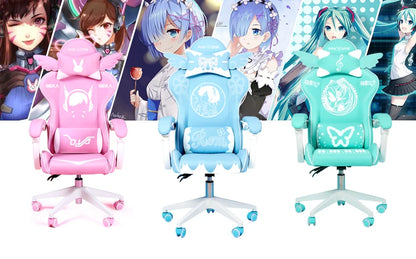 Cute Electronic music girl pink Shilla gaming Chair home Office casual Computer Chair lifting rotating cartoon cartoon chair