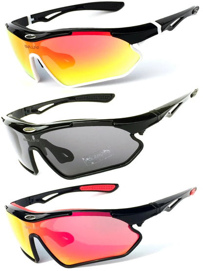 BOLLFO Anti-Glare Bike Glasses UV Protection Cycling Sunglasses TR90 Genuine REVO Coating Silicone Temple Grips Cycling Eyewear