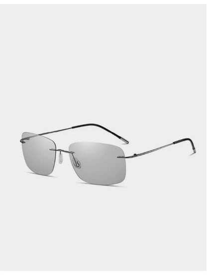 CAPONI Square Sun Glasses For Men Photochromic Polarized Rimless Sunglasses Classic Design High Quality Eyewear UV400 BS7467
