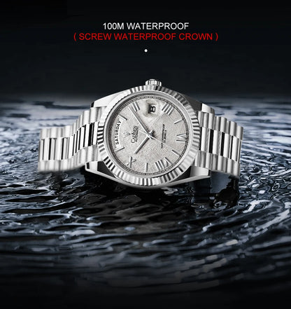 NEW 2025 CADISEN Men's Mechanical Watches Luxury Meteorite Dial Automatic Watch For Men Week 100M Japan MIYOTA 8285 Clock Man