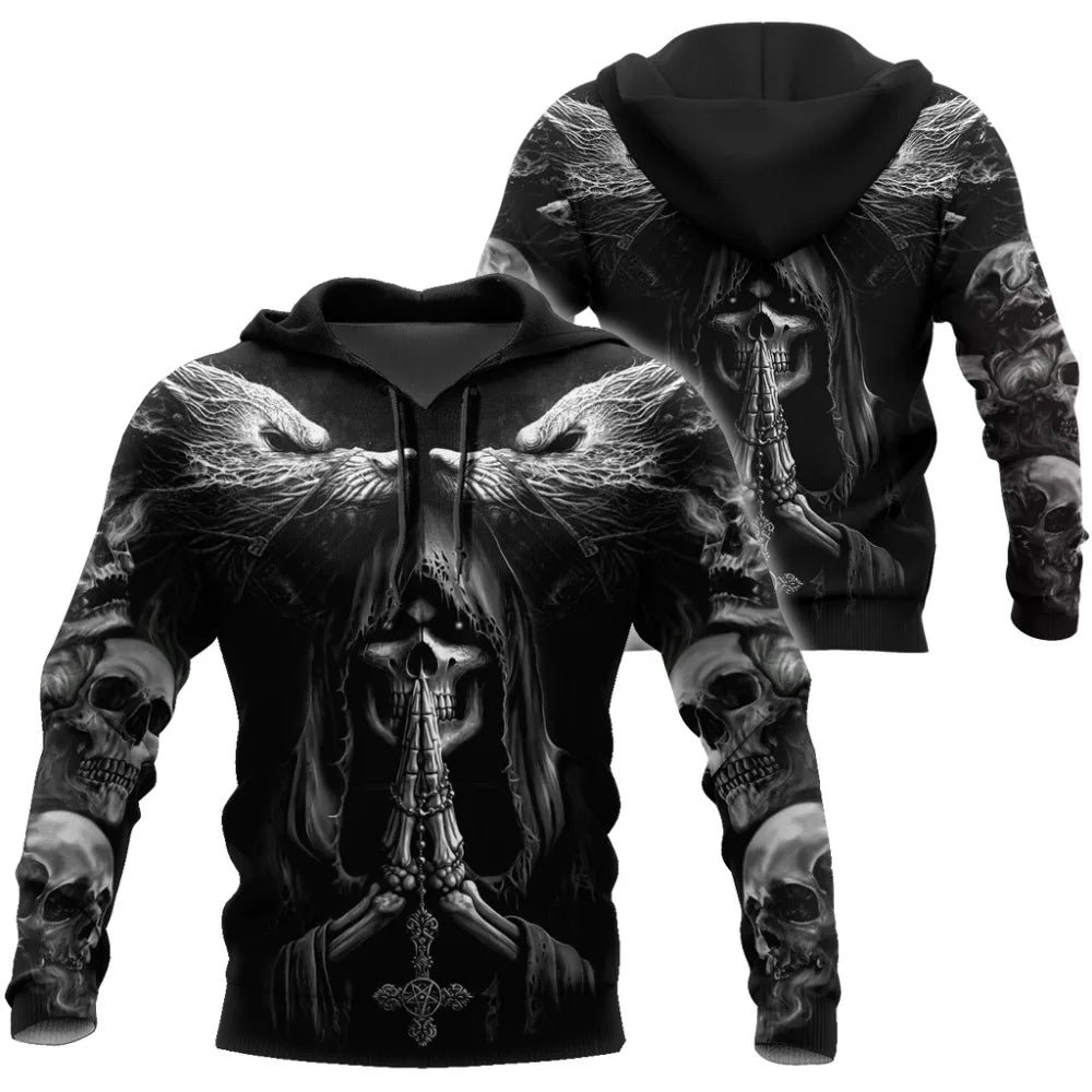 Autumn Fashion Hoodies Fenrir Wolf Skull Tattoo 3D All Over Printed Mens Sweatshirt Unisex Zip Pullover Casual Jacket DW0364