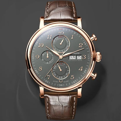 Luxury Brand Switzerland LOBINNI Ewiger Kalender Automatische mechanische Herrenuhr Saphirglas Multifunktionsuhr L13019-8