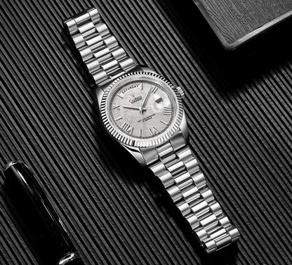 NEW 2025 CADISEN Men's Mechanical Watches Luxury Meteorite Dial Automatic Watch For Men Week 100M Japan MIYOTA 8285 Clock Man