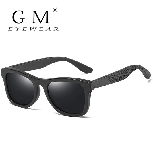 GM Handmade Brand Wooden Polarized Sunglasses Women Men Design Driving Wooden Mirrored Shades in Round carton Box S1610B