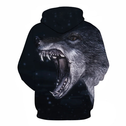 Cool Space Galaxy Wolf Hoodie Hoodies Men Bright Wolf Fashion Handsome Wolf Hoddies Spring Autumn Pullovers Sweatshirts Sweat