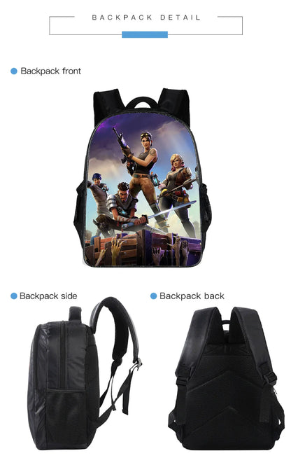 3Pcs/Sets Fortnite School Bags for Boys Girls Cartoon Battle Royale Game Book Bags Sets Games Backpacks School Gifts