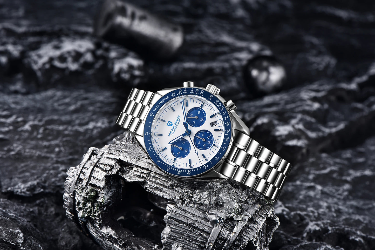PAGANI DESIGN 2026 New Saturn Men's Watches Quartz Watch For Men Light Tan Sport Chronograph AR Sapphire Crystal Wrist Watch Men