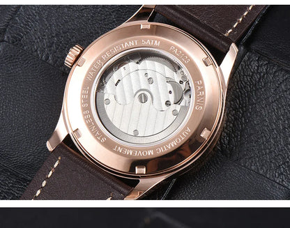 Parnis Mechanical Watches Minimalist Watch for Men Wristwatch Luxury Waterproof Automatic hombre Relogio Masculino Calendar 2025