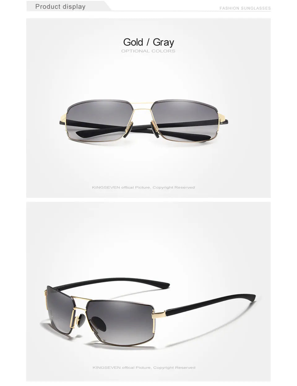 KINGSEVEN Brand Design Sunglasses Men Driving Square Frame Sun Glasses Male Classic Unisex Goggles Eyewear Gafas